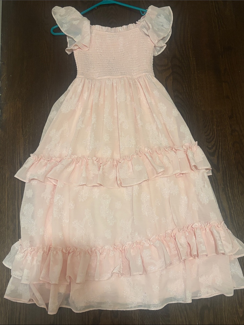 Rare Editions Light Pink Ruffle Tiered Dress